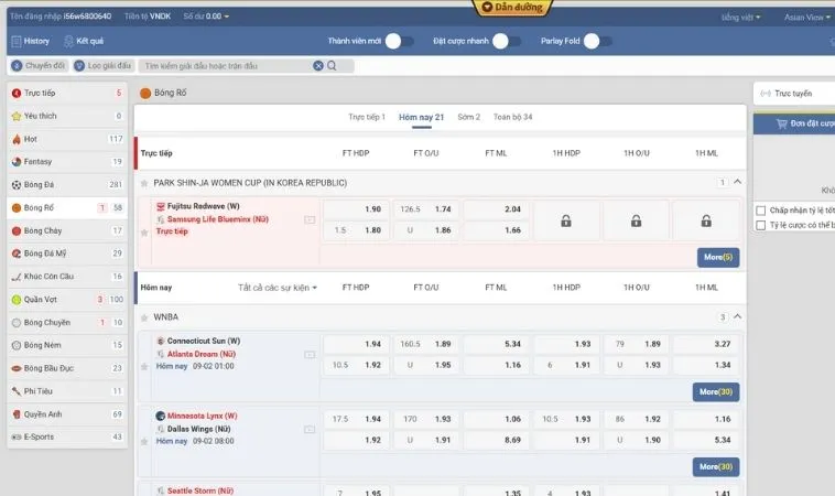 Tìm Hiểu Cá Cược Bóng Rổ JJ88: Cơ Hội Thắng Lớn Với NBA 2 Giao diện đặt kèo cá cược bóng rổ JJ88