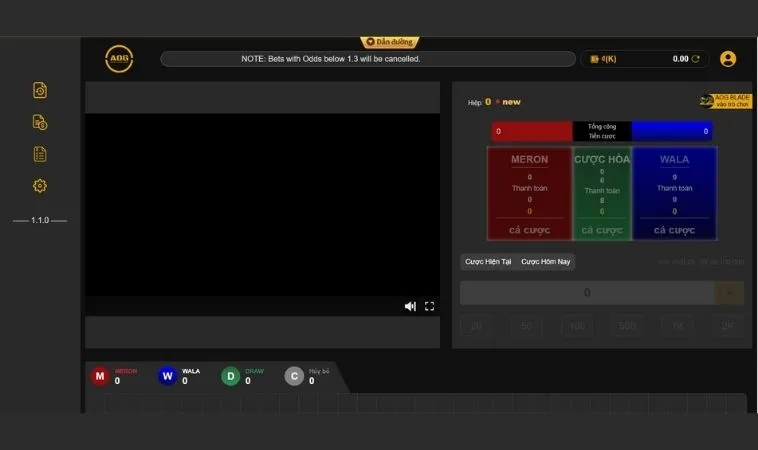 Cách Chơi Đá Gà Sabong Tại JJ88 Dễ Thắng Cho Tân Thủ 2 Giao diện đặt cược tại sảnh đá gà Sabong tại JJ88